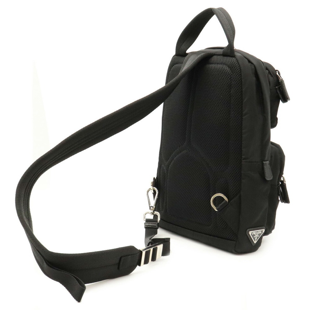 Prada Tessuto Montagn Body Bag Nylon Leather Nero Black - Picture 2 of 9